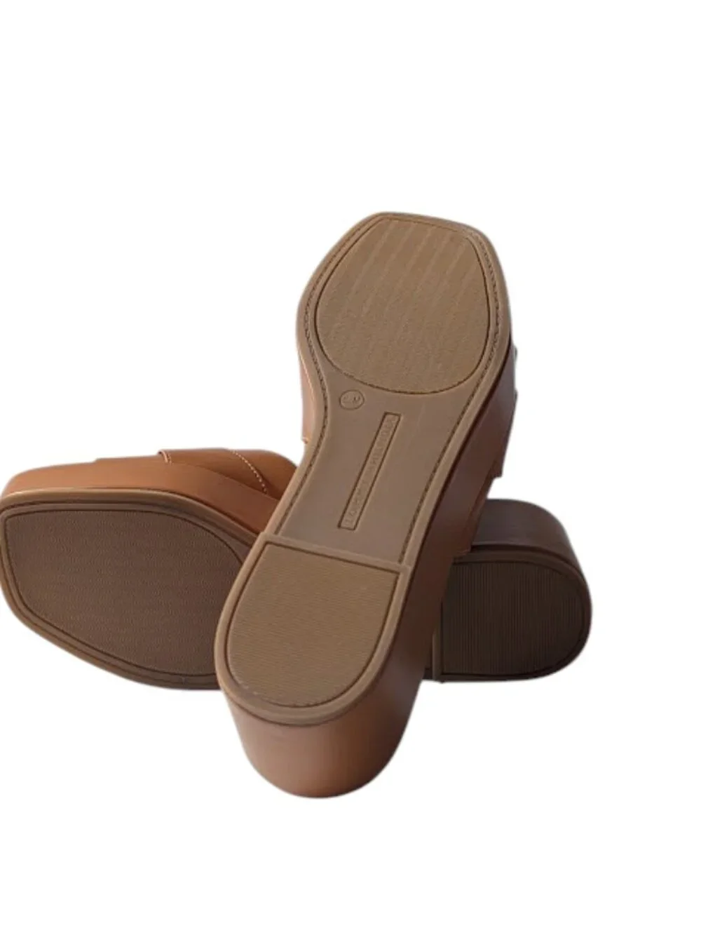 Tommy Hilfiger Platform Slide Comfort  Wedge Heel Warm Tan Sandals Size 8.5 NOWB